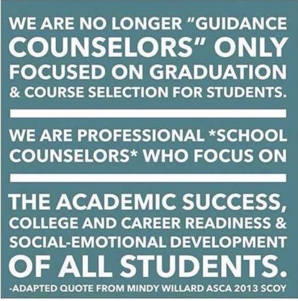 We are no longer "guidance counselors" only
